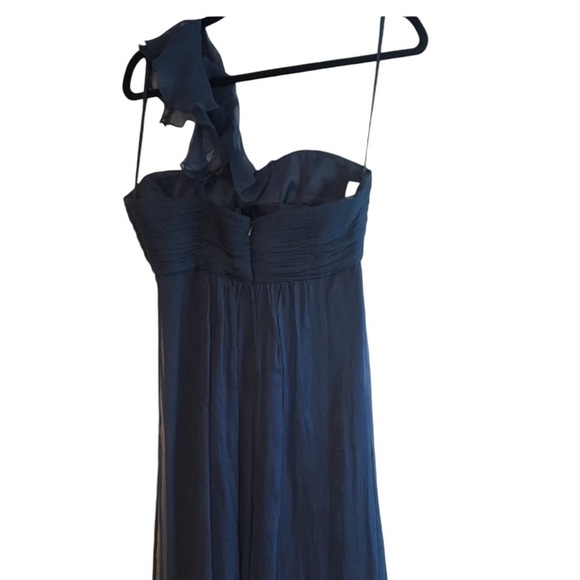AMSALE 100% SILK ONE SHOULDER DRESS
NAVY SIZE 4 - Picture 2 of 4